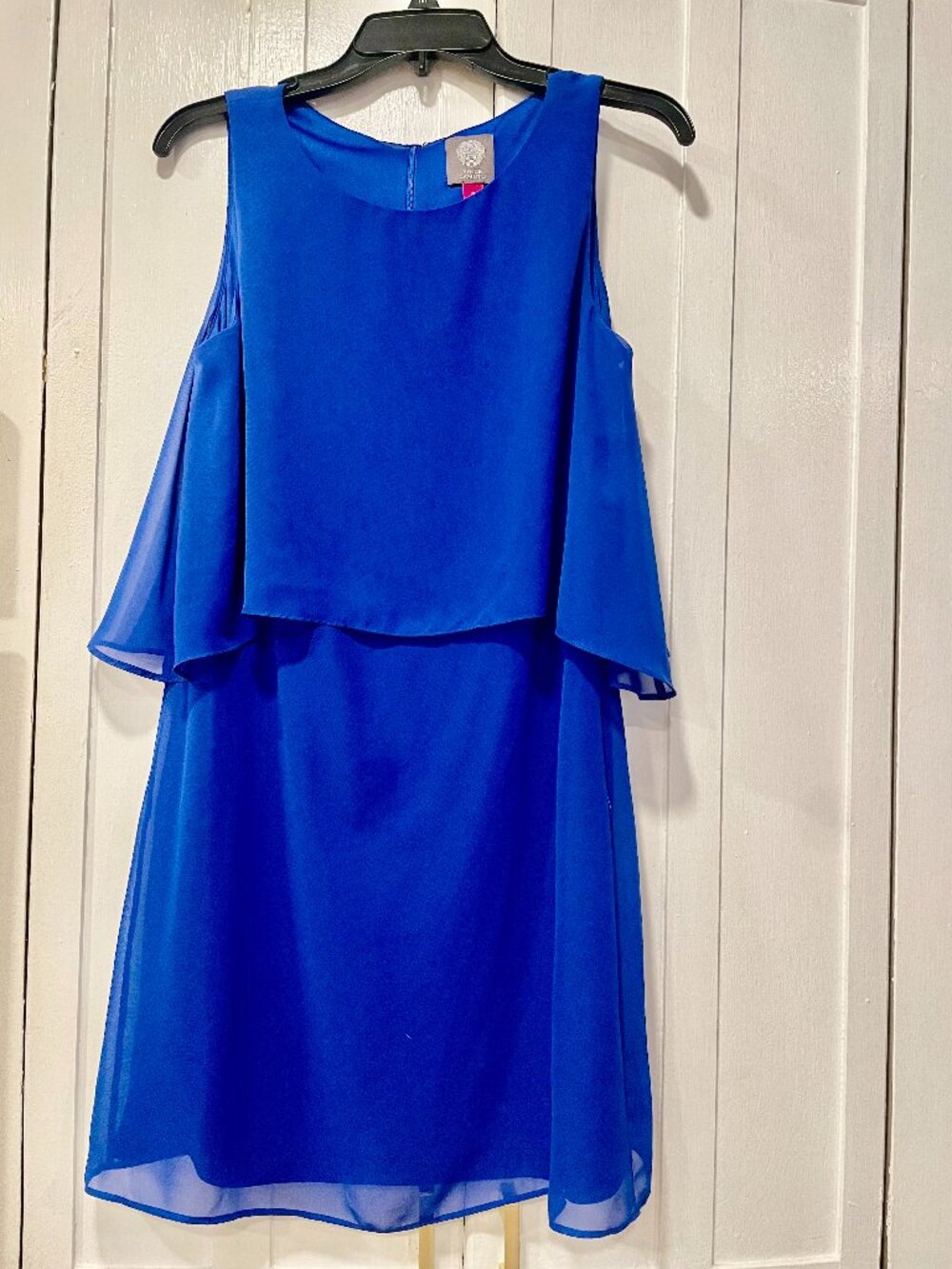Vince Camuto Royal Blue Chiffon Sleeveless Knee Length Dress Size 6